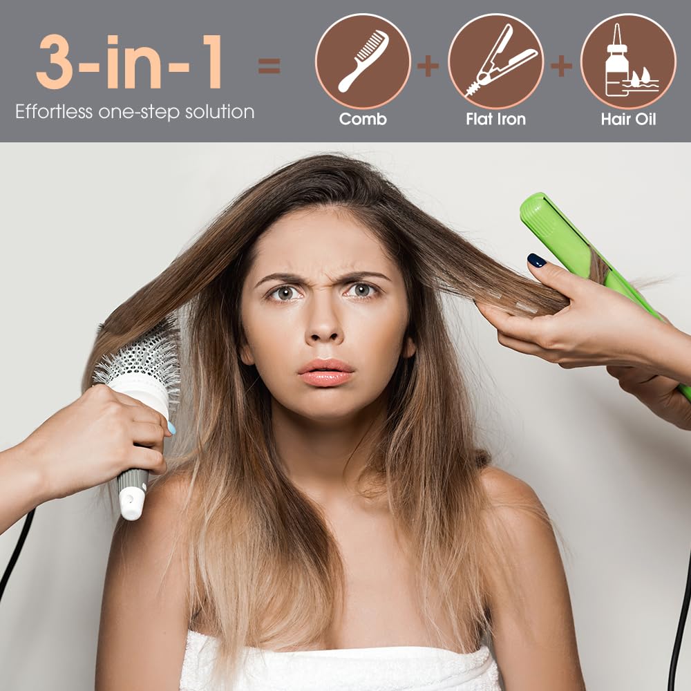 3-in-1 Hair Straightener Brush
